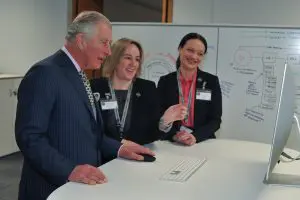The Prince received a demonstration of UCEM’s Virtual Learning Environment (VLE)
