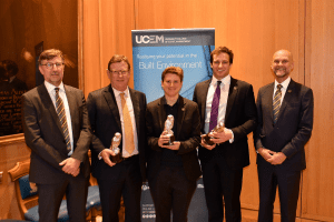 The UCEM Property 2019 Award winners with UCEM Chairman, John Gellatly, and UCEM Principal, Ashley Wheaton