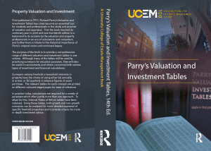 The book cover of the 14th edition of Parry's Valuation and Investment Tables